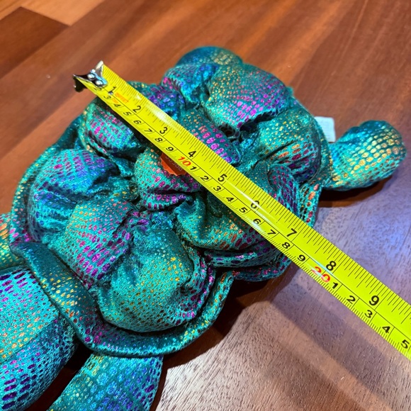 Vtg Chosun Iridescent Turtle Plush Green Teal Gold Metallic Stuffed Animal As-Is - Picture 5 of 6